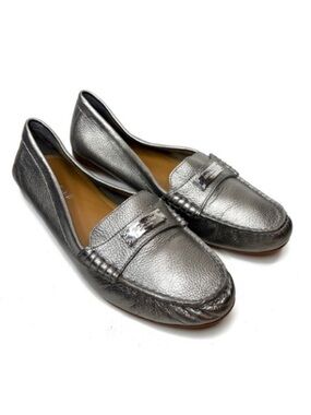 Coach Pewter Leather Loafers | 9.5
